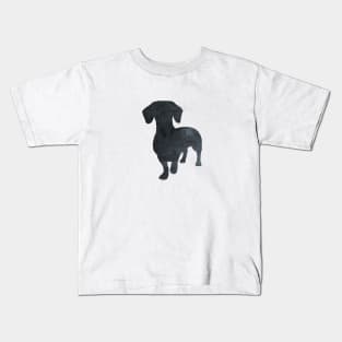 Dachshund Art Silhouette Black Kids T-Shirt